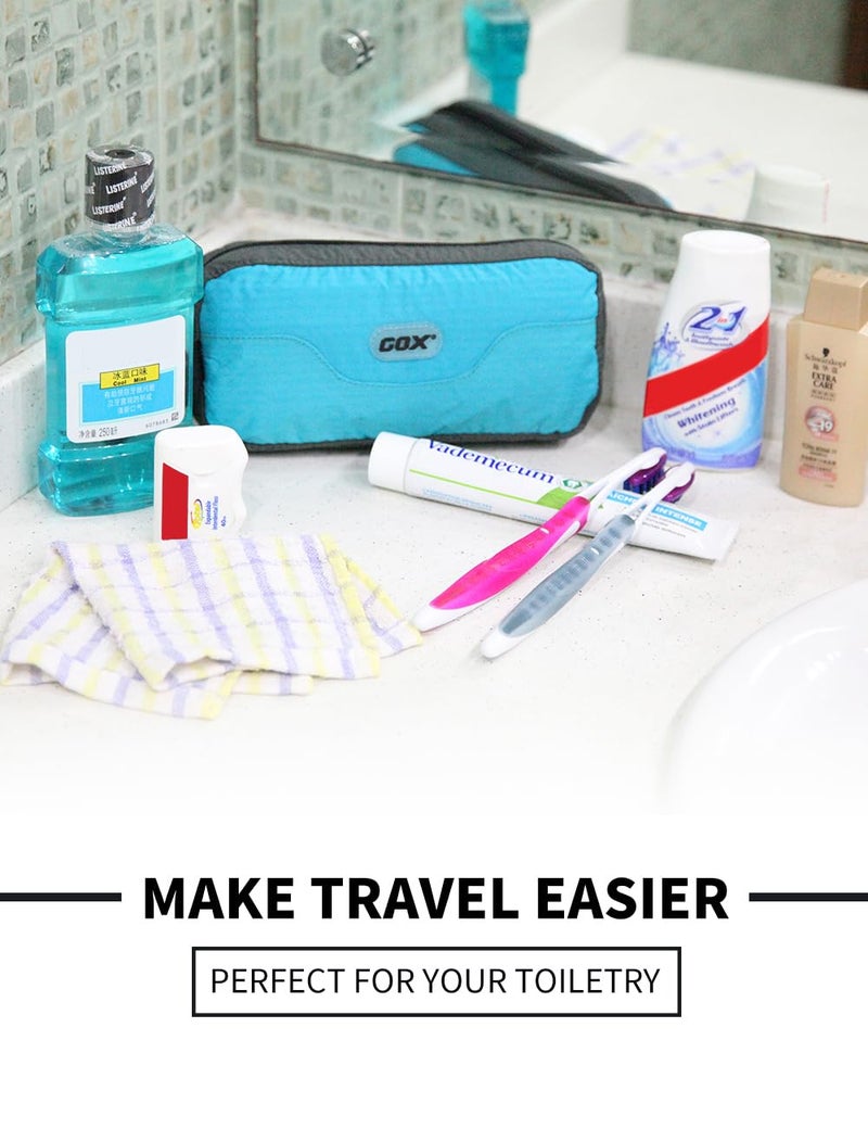GOX Travel Toiletry Bag,Dopp Kit Case,Ultra-Light Cosmetics Bag Makeup Organizer(Turquoise) - Image 2